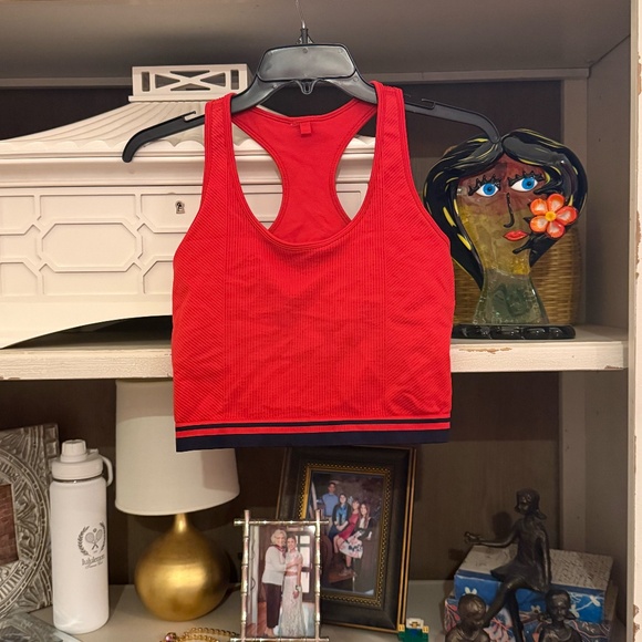 Wilson Tops - Wilson Brami ? ribbed tank red with blue trim Small S